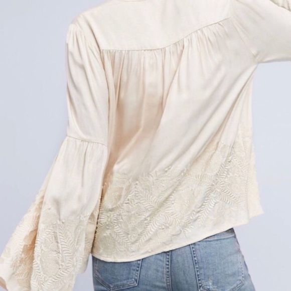 Embroidered Ivory Manor Blouse Eri + Ali NWT XS - Picture 2 of 16